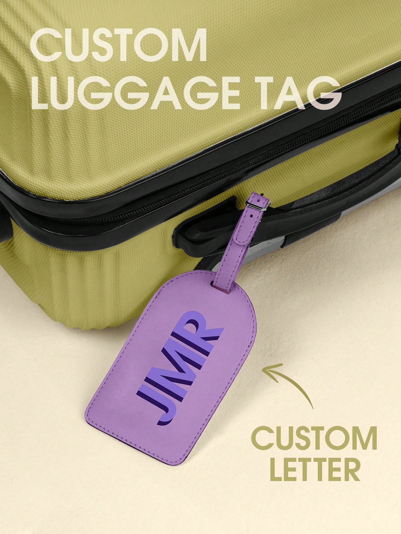 Travel Accessories New - Персонализированная багажная бирка с инициалами, кожаная