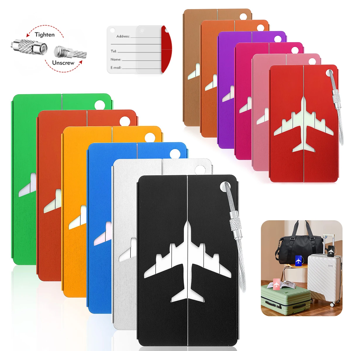 Qantas Travel Accessories - Дорожная багажная бирка из алюминиевого сплава,