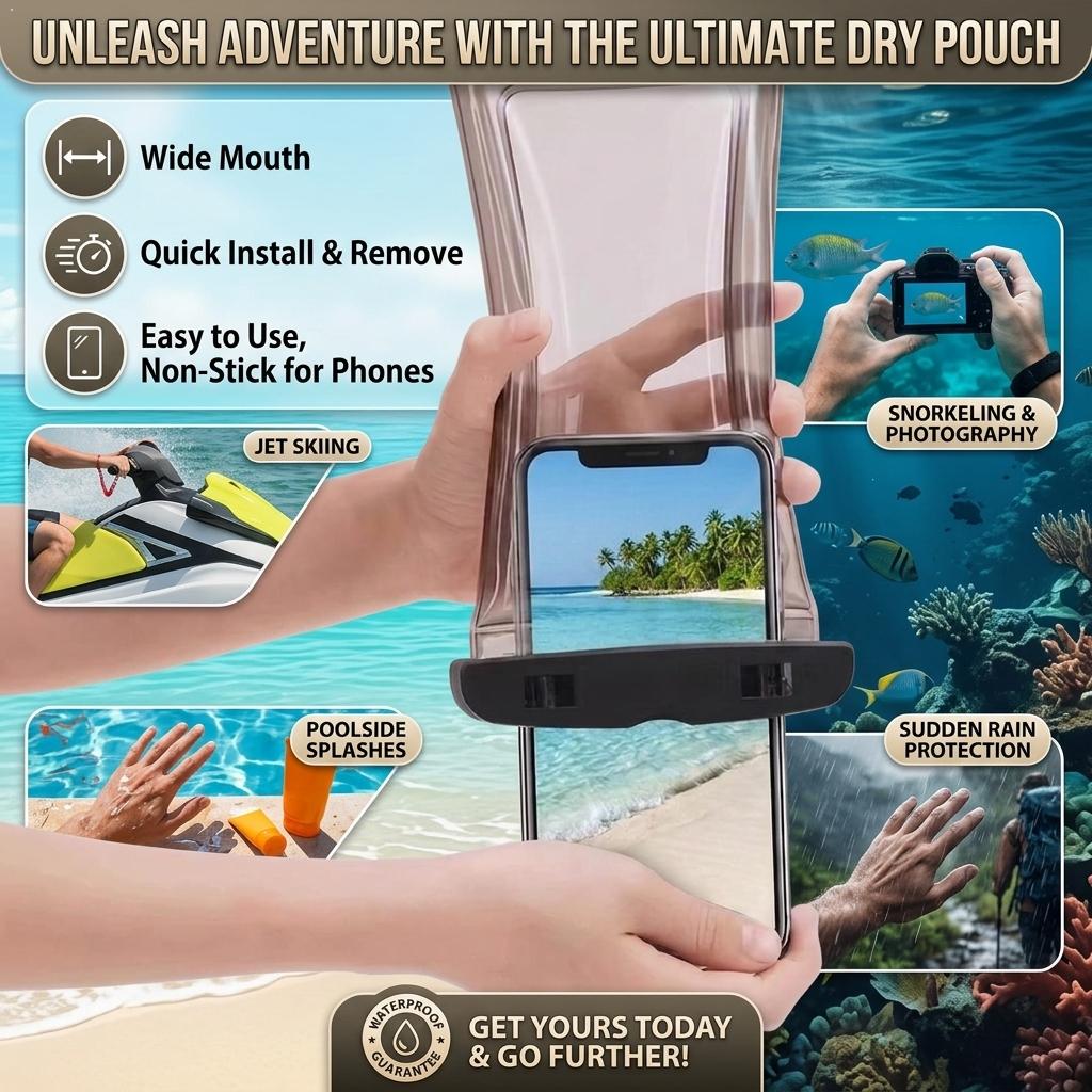 Travel Accessories Case - Прозрачный водонепроницаемый чехол-сумка для телефона для
